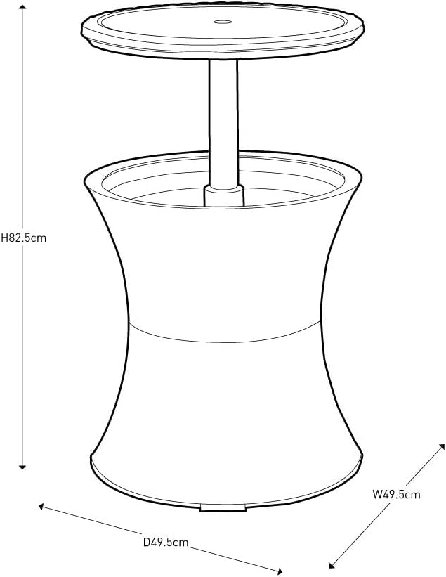 Keter Pacific Cool Bar, 3-in-1 Cocktailtisch, Couchtisch und Outdoor Eiskühler in Rattanoptik, UV-geschützt und wetterfest, braun, Kühlbox 30l Volumen