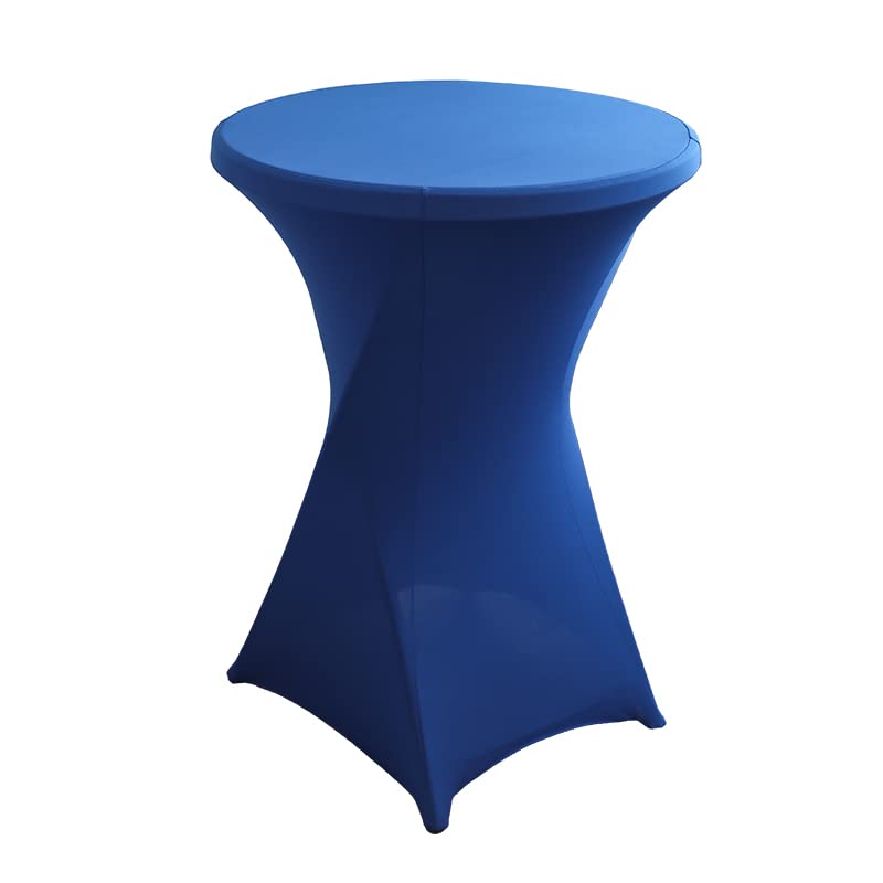iEventStar Stretch Stehtisch Hussen Spandex Stehtischhussen Bartische Hochzeit Erstärkung im Fußbereich Rund Tischdecke für Bistrotisch Cocktail-Party (Königsblau, 1er Set - Ø 80-85 cm)