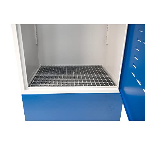 Steinbock Gefahrstoffschrank aus Stahlblech | HxBxT 200 x 85 x 70 cm | integrierte Auffangwanne mit 220 l Volumen | unterfahrbar | vollmontiert | Gefahrstoff-Depot für Innen- und Außenbereich