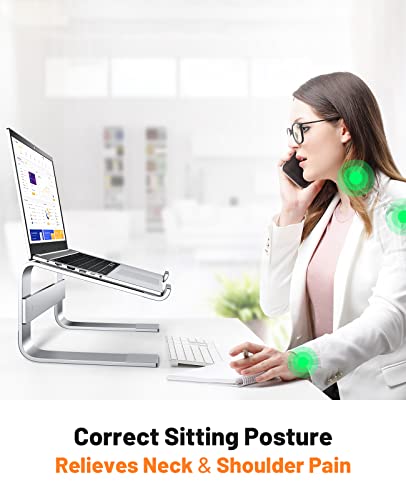 Soqool Laptop Ständer, Ergonomisch Laptop Halterung für 10-17 Zoll, Aluminium Laptop Stand für Schre
