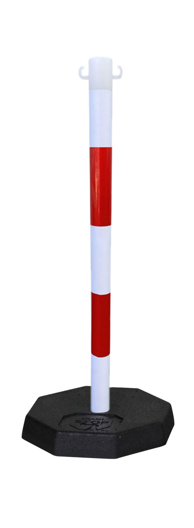 Pfosten & Kette Absperrset -Robust-, 2 Kunststoffpfosten inkl. 5m Kette (Rot/Weiß)