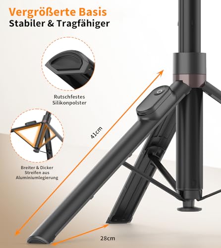 TONEOF 168cm Automatisches Selfie Stick Handy Stativ, Handykamera Halterung mit Magnetischer Wiedera