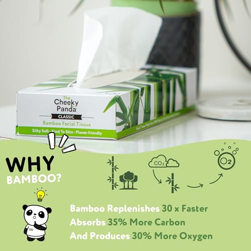 The Cheeky Panda Kosmetiktücher Box (960 Kosmetiktücher) – 12 x Tücherbox Großpackung 3-lagig Taschentücher aus nachhaltigem Bambus hergestellt