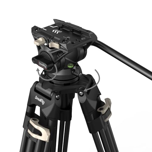 SMALLRIG Videostativ, 73-Zoll (186 cm) Heavy Duty Tripod Hochleistungs Stativ mit 360-Grad-Fluidkopf und Schnellwechselplatte für DSLR, Camcorder, Kameras, Belastbarkeit 8 kg - 3751B