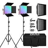 GVM 1200D RGB LED Videoleuchte mit Softbox, APP-Steuerung 3200K–5600K LED Videobeleuchtung, 360° Vol