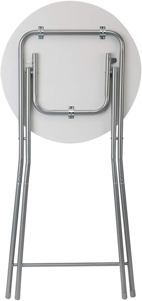 Casaria® Stehtisch 2er Set Klappbar Höhe 110cm Ø 60cm Marmor Optik Beistelltisch Klapptisch Bartisch Cocktail Esstisch Rund Hochtisch Gartentisch weiß