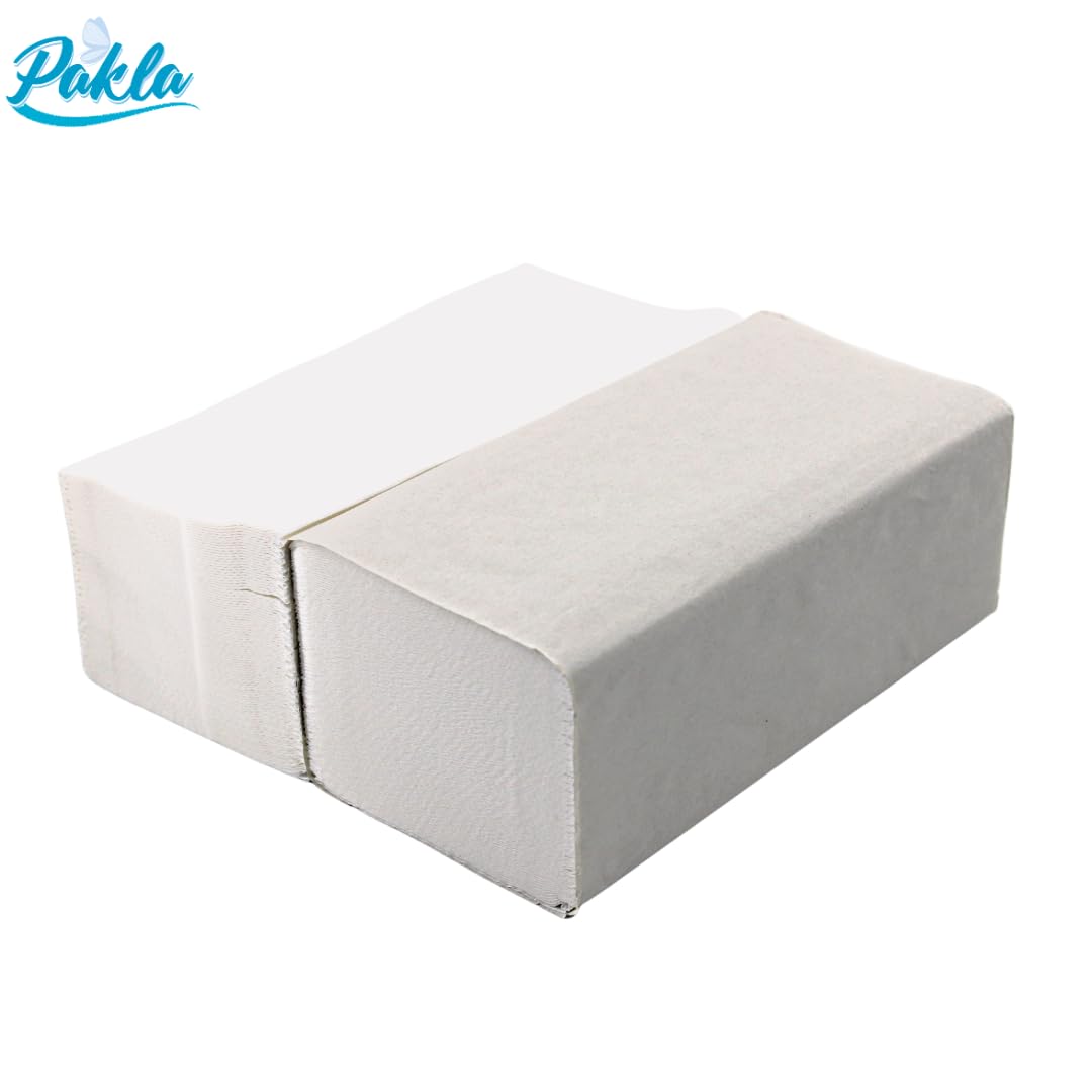 Enpack Pakla 4000 Blatt Weiße Papierhandtücher - 2-lagig, 25 x 23 cm ZZ-Falz - Universal Einweghandtücher für Spender - Allzweck Papiertücher - Einmalpapier, Spendergeeignet
