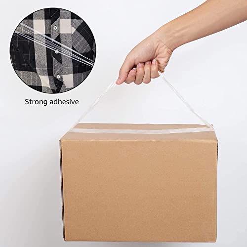 Amazon Basics Transport- und Packband, 4,77 cm Breite x 99,6 m, Transparent, 6 Stück, Durchsichtig,Weiß