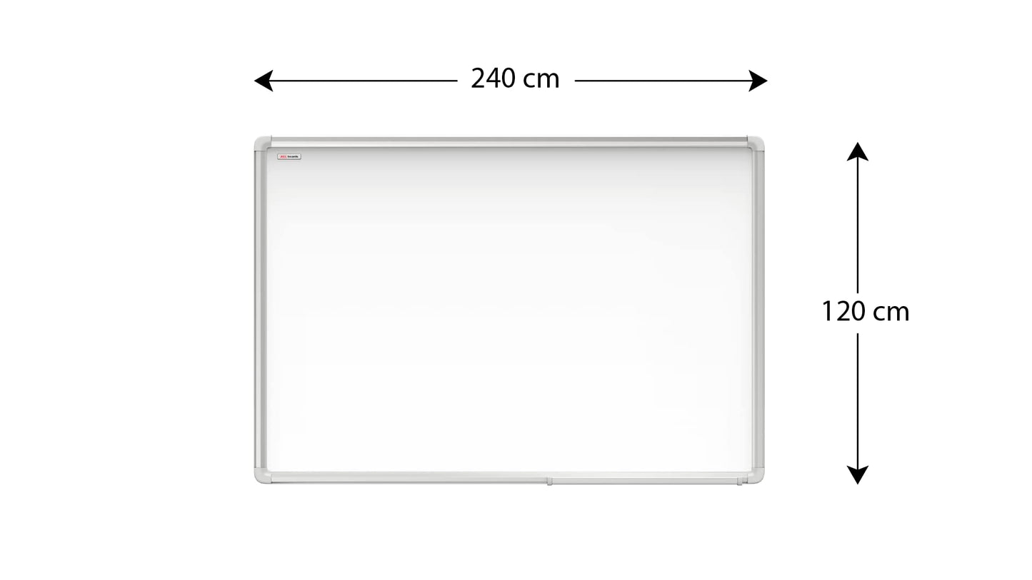 ALLboards Magnetisches Whiteboard 240x120cm Magnettafel mit Aluminiumrahmen Premium EXPO und Stifteablage, Weiß Magnetisch Tafel, Trocken Abwischbar, Wiederbeschreibbar Weißtafel