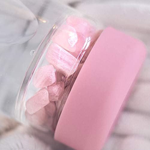 VitaJuwel inu! ROSE | Die Wasserflasche mit echtem Rosenquarz und Blume des Lebens