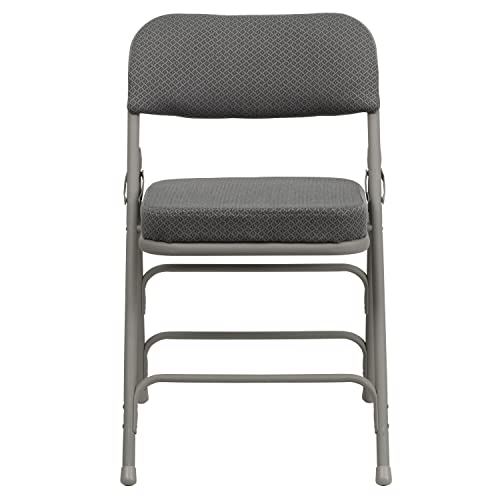Flash Furniture Klappstuhl HERCULES aus Metall – Dick gepolsterter Stuhl für Gäste oder Veranstaltungen – Stabiler Küchenstuhl auch für draußen geeignet – 2er-Set – Grau