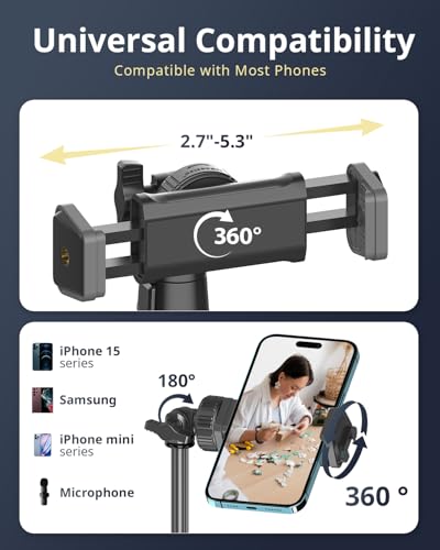 UBeesize Ringlicht mit Stativ, 12 Zoll Selfie Ringlicht mit 62 Zoll Stativ Ständer für Videoaufnahmen und Live Stream Berühren Ringlicht Kompatibel Handys, Kameras und Webcams