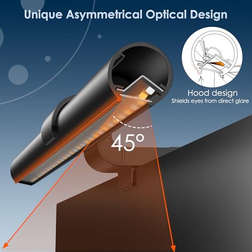 Quntis Curved Monitor Lampe 51cm mit Hintergrundbeleuchtung Fernbedienung, Monitor Light Bar mit Anti-Blaulicht, Bildschirmlampe USB dimmbar, PC Bürolampe Schreibtischlampe für Computer Home Office