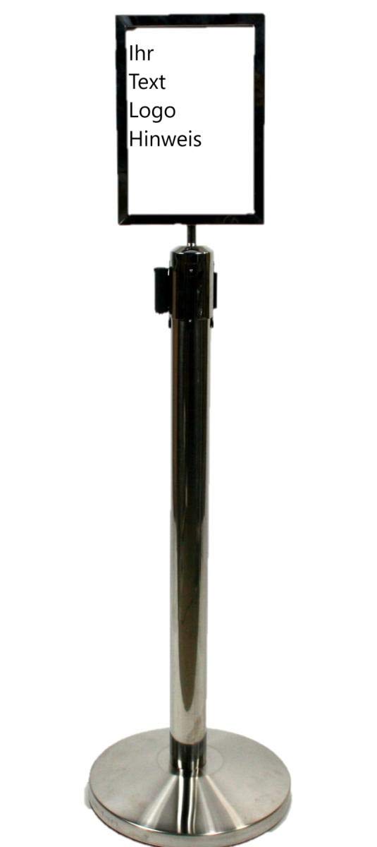 HeuSa Tech Desinfektionsständer Desinfektionsspender Hygienestation 500ml 110cm mit Plakathalter und Absperrseil
