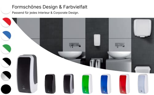 Blanc HYGIENIC Schaumseifen-Spender Cosmos– Seifenspender mit Sensor für Wand-Montage und 2 x 1 Liter Handseife, ergiebige Seife für ca. 7500 Anwendungen, Blau und Weiß