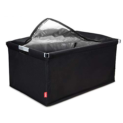 achilles Transportbox mit Kühlfunktion, Einkaufsbox mit Kühleinsatz, Kühlkorb groß, Einkaufskorb, klappbarer Kühlkorb, Klappbare Kühlbox, 61,5x42x29cm (Schwarz)