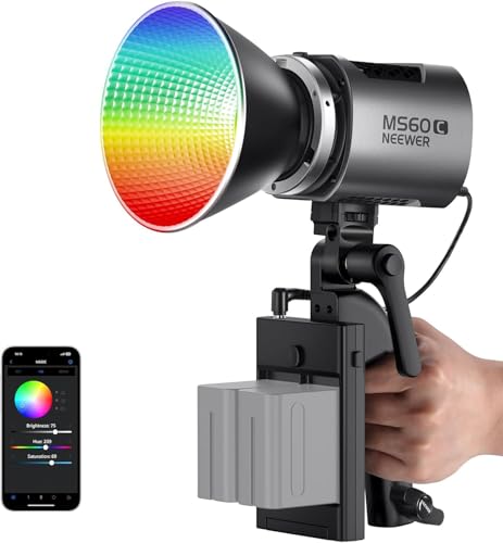 NEEWER LED Videoleuchte Studiolicht 2,4G/APP Steuerung, Ganzmetall Mini Kompakt RGB COB Studio Dauer