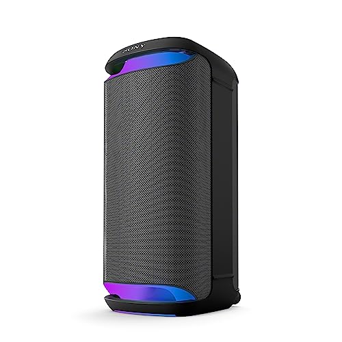 Sony SRS-XV800 - Bluetooth, Party Box Lautsprecher, Kraftvoller 360° Sound, tragbar, 5 Front-/2 Rücklautsprecher, MEGA Bass, 25h Akkulaufzeit, LED Licht, IPX4 wasserdicht, Schnellladung– Schwarz