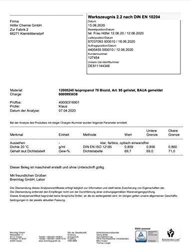 Höfer Chemie 5 L Zugelassenes Desinfektionsmittel für Hände & Flächen - anwendungsfertig - auch geeignet für Lebensmittelindustrie