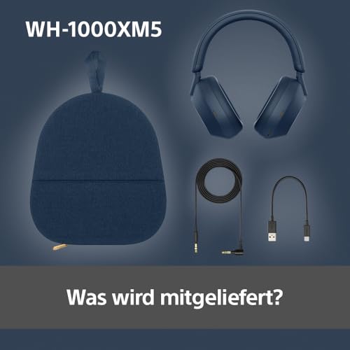 Sony WH-1000XM5 Wireless Noise Cancelling Headphones (30h Battery, Touch Sensor, Quick Charge Function, Optimised for Amazon Alexa, Headset with Microphone) Midnight Blue, Blau