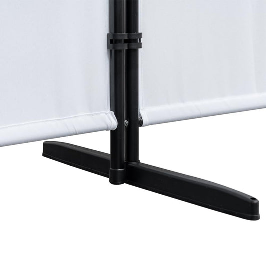 Mingone Raumteiler Trennwand Paravent 5-TLG. Sichtschutz Faltbar mit Metallrahmen Polyester-Mischgewebe für Wohnzimmer, Schlafzimmer, Küche, Büro, Balkon, Garten, Weiß, 250x176cm