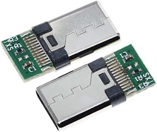 PENGLIN 10 STÜCKE USB 3.1 Typ C Stecker 24 Pins Stecker Adapter zum Löten von Draht und Kabel 24P PCB Board Support-Modul