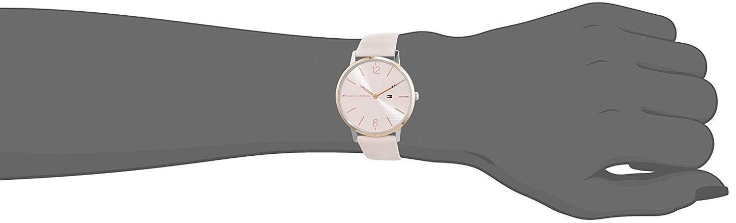 Tommy Hilfiger Analog Quarzuhr für Damen mit Pinkes Lederarmband - 1781973