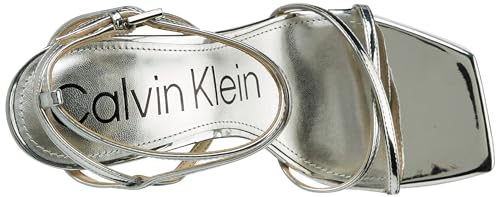 Calvin Klein Damen Tegin Sandale mit Absatz, Silber 040, 38 EU