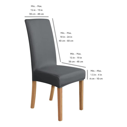 Amazon Basics Schonbezug für Esszimmerstühle, dehnbar, Dunkelgrau, 4 Stück