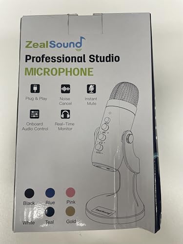 zealsound USB Mikrofon, Kondensator Mikrofon für PC Handy, PS4, PS5, Microphone PC USB C für Gaming, Podcast,Aufnahmen,Streaming,ASMR mit Stumm/Gain/Echo, Adapter für Phone,Kompatibel mit Mac, Winows