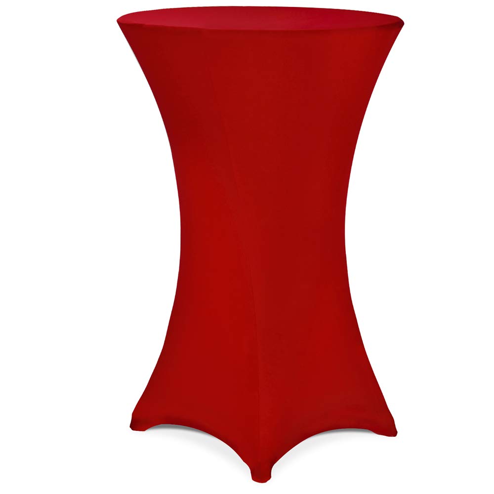 Deuba® 5X Stehtisch Hussen Ø 60-65/70-75/80-85cm Viele Farben 30°C Waschbar Verstärkte Standfüße Stehtischhusse Überzug Stretch (Ø 80-85cm, Rot)