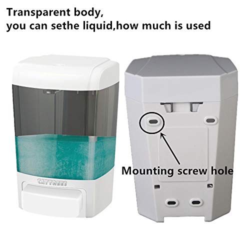 CATTREES 800 ml manueller Seifenspender, Wandmontage, kommerzieller Handdesinfektionsmittel, Seifenspender für Küche, Badezimmer, Shampoo, Gelkammer, Flüssigkeitsbehälter, Kunststoff