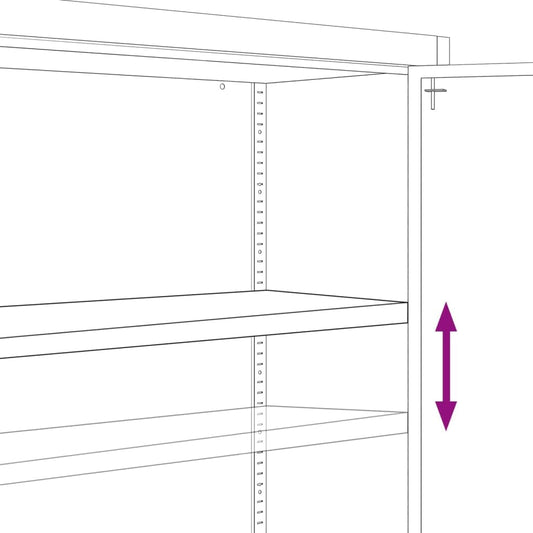 vidaXL Aktenschrank, Büroschrank mit 2 Einlegeböden, Abschließbar Metallschrank Schrank mit Türen, Aufbewahrungsschrank Büromöbel, Anthrazit Stahl