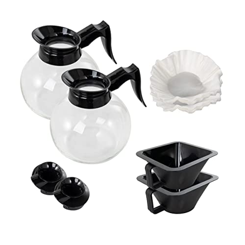 GastroHero Filterkaffeemaschine ECO 2x 2 Liter schwarz inkl. 2 Glaskannen I Kaffeemaschine groß I 200 Tassen/St. I Filterkaffeemaschinen für Gastronomie und Café
