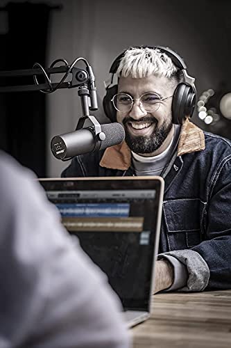 Shure SM7B Dynamisches Gesangsmikrofon für Rundfunk, Podcast und Aufnahmen, XLR-Studiomikrofon für Musik und Sprache, breiter Frequenzbereich, Warmer und weicher Klang - Schwarz