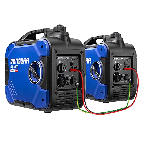 DENQBAR Inverter Stromgenerator DQ-2000 2000W Benzin Stromerzeuger mit 230V, USB Fast-Load, Superleise, 4-Takt Motor, tragbar - Für Camping, Outdoor, Baustelle, Reise, Wohnmobil und Notstromaggregat