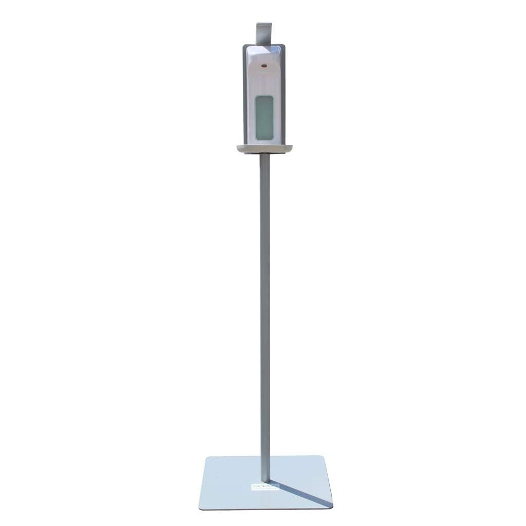 Hygiene-Station leichte Ausführung 130cm aus Metall für Kunden und Mitarbeiter - mobile Handdesinfektion mit Seifenspender
