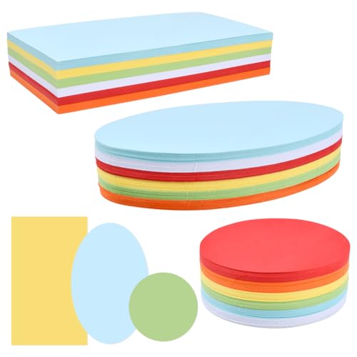 ANNTIM 756x Moderationskarten Set, Metaplankarten Rund, Moderationskarten Oval, Rechteck Oval Rund B