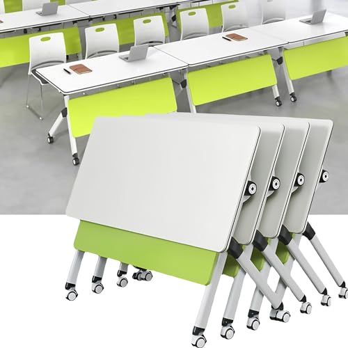 Moderner Büro-Tisch für Konferenzen, Trainingstisch, mobiler Klapptisch, Seminartisch auf Rollen, 140 x 54,9 cm, 4 Stück