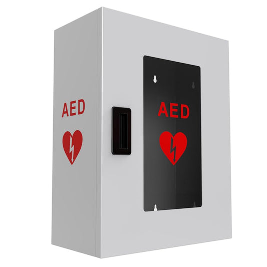 ISOP AED-Defibrillator-Aufbewahrungsschrank | Wandmontierte Erste-Hilfe-Box | AED-Alarmkasten aus Stahl, passend für die meisten AED-Modelle, für Zuhause, Büro, Pflegeheim, Bus