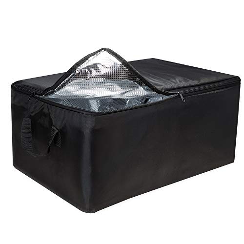 achilles Transportbox mit Kühlfunktion, Einkaufsbox mit Kühleinsatz, Kühlkorb groß, Einkaufskorb, klappbarer Kühlkorb, Klappbare Kühlbox, 61,5x42x29cm (Schwarz)