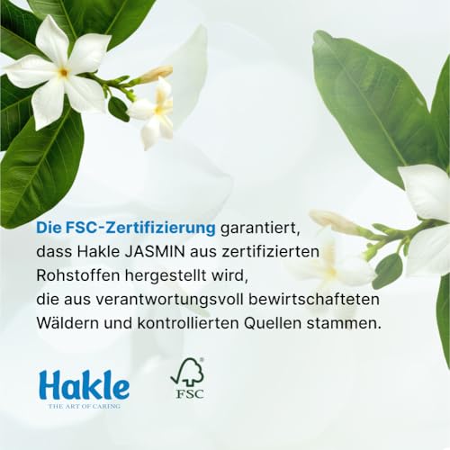 Hakle Toilettenpapier mit Jasminduft & Dekor - 72 Rollen, 3-lagiges Klopapier, 130 Blatt pro Rolle, WC Papier mit 60% recycelte Verpackung, FSC-zertifiziert