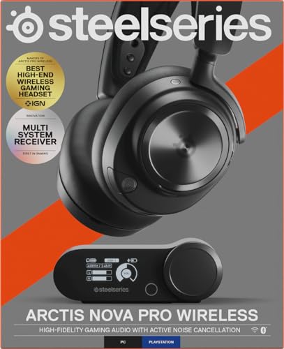 SteelSeries Arctis Nova Pro Wireless - Multi-System Gaming-Headset – Hi-Fi-Treiber – Active Noise Cancellation – Infinity Power System – PC, PS5, PS4, Switch, Smartphone