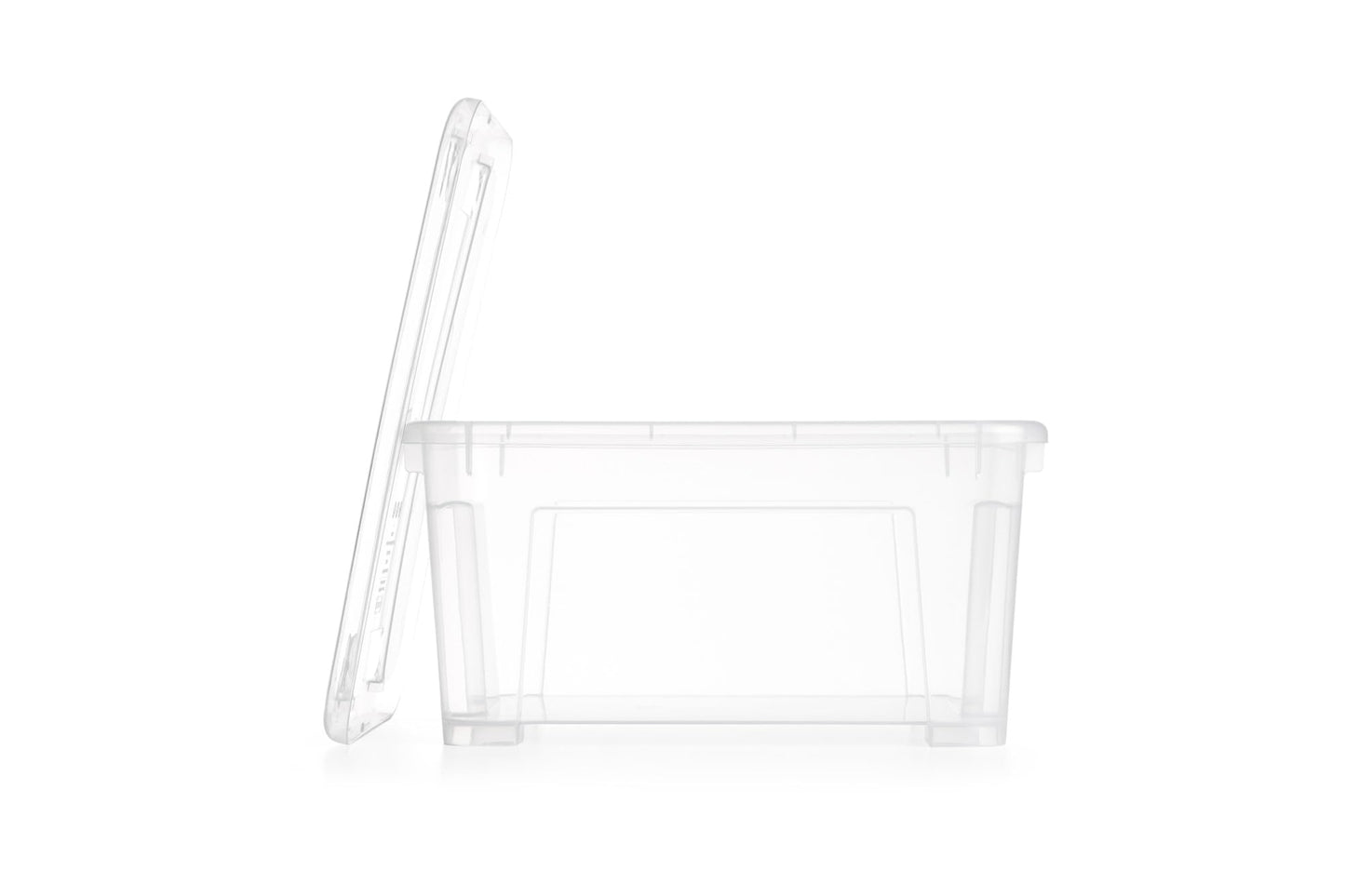 Samla Aufbewahrungsbox 22 Liter mit Deckel - stapelbare, transparente Box mit 39x28x28cm - aus Kunststoff