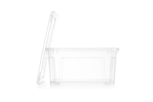 Samla Aufbewahrungsbox 22 Liter mit Deckel - stapelbare, transparente Box mit 39x28x28cm - aus Kunststoff
