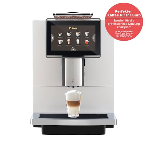 Tchibo Office Kaffeevollautomat INKLUSIVE 1kg Barista Caffè Crema GRATIS, Keramikmahlwerk, Farb-Touchdisplay, 1500 Watt, cremige Milchschaumfunktion, 2 L Wassertank, 30 Tassen am Tag, Weiß