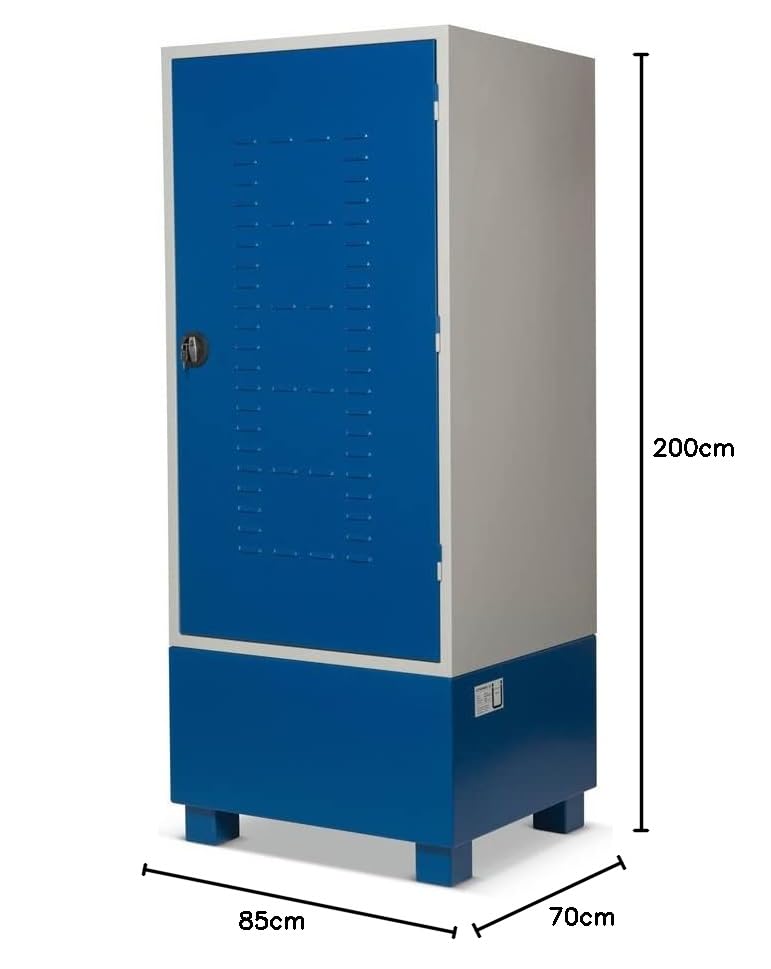 Steinbock Gefahrstoffschrank aus Stahlblech | HxBxT 200 x 85 x 70 cm | integrierte Auffangwanne mit 220 l Volumen | unterfahrbar | vollmontiert | Gefahrstoff-Depot für Innen- und Außenbereich