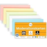perfect line - 250 Moderationskarten, Light-Farben, Recycling-Karton 20 x 10,5 cm, Premium Qualität,