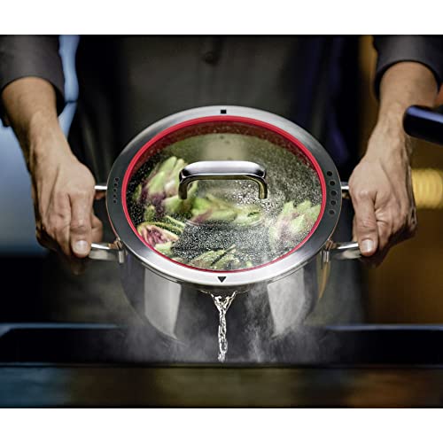 WMF Function 4 Topfset Induktion 4-teilig, Cromargan Edelstahl poliert, Glasdeckel mit 4 Abgießfunktionen, Induktionstöpfe, Innenskalierung