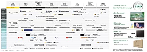 Sony BRAVIA, KD-65X80L, 65 Zoll Fernseher, LED, 4K HDR, Google TV, Smart TV, Works with Alexa, BRAVIA CORE, TRILUMINOS PRO, HDMI 2.1, Gaming-Menü mit ALLM